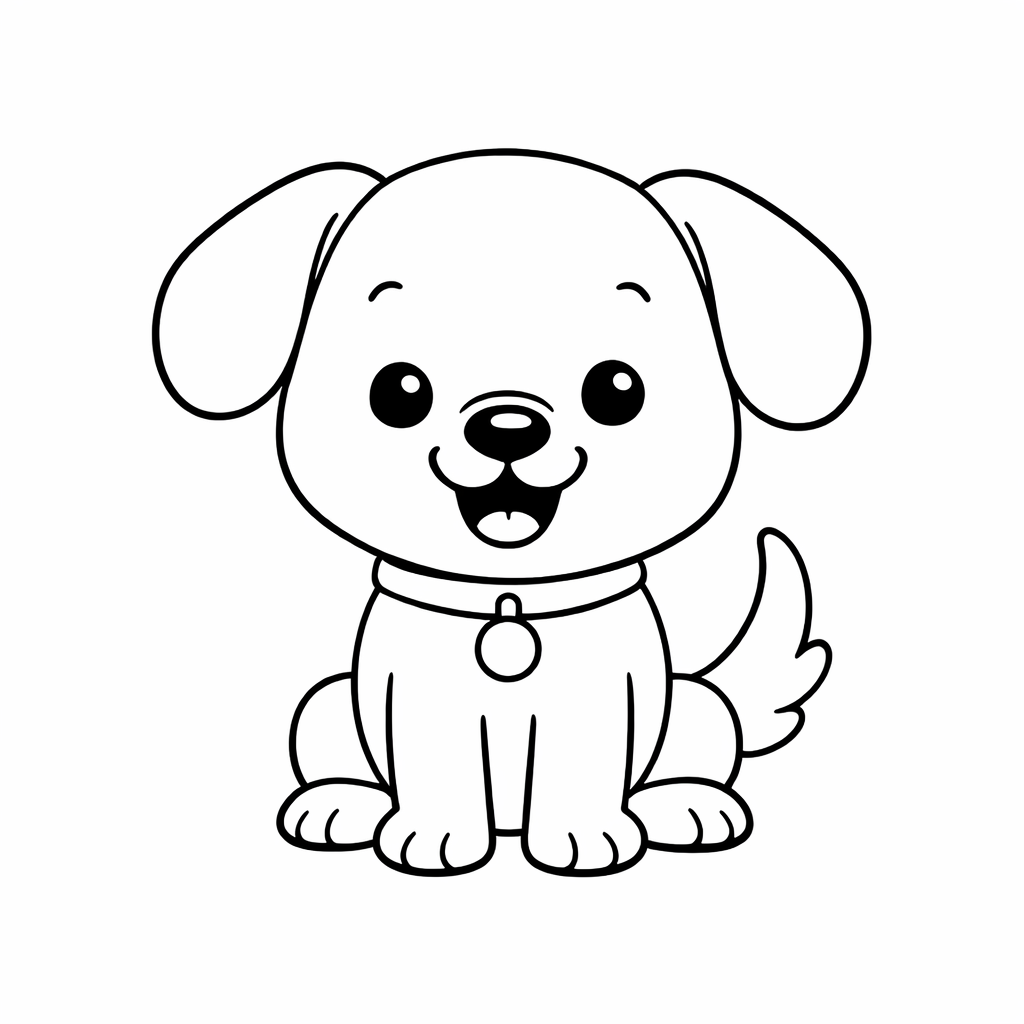 coloriage-petit-chien-souriant-sans-fond