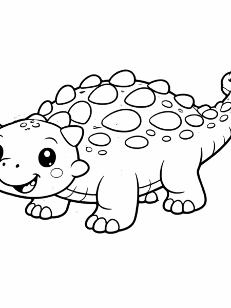 Coloriage ankylosaure mignon