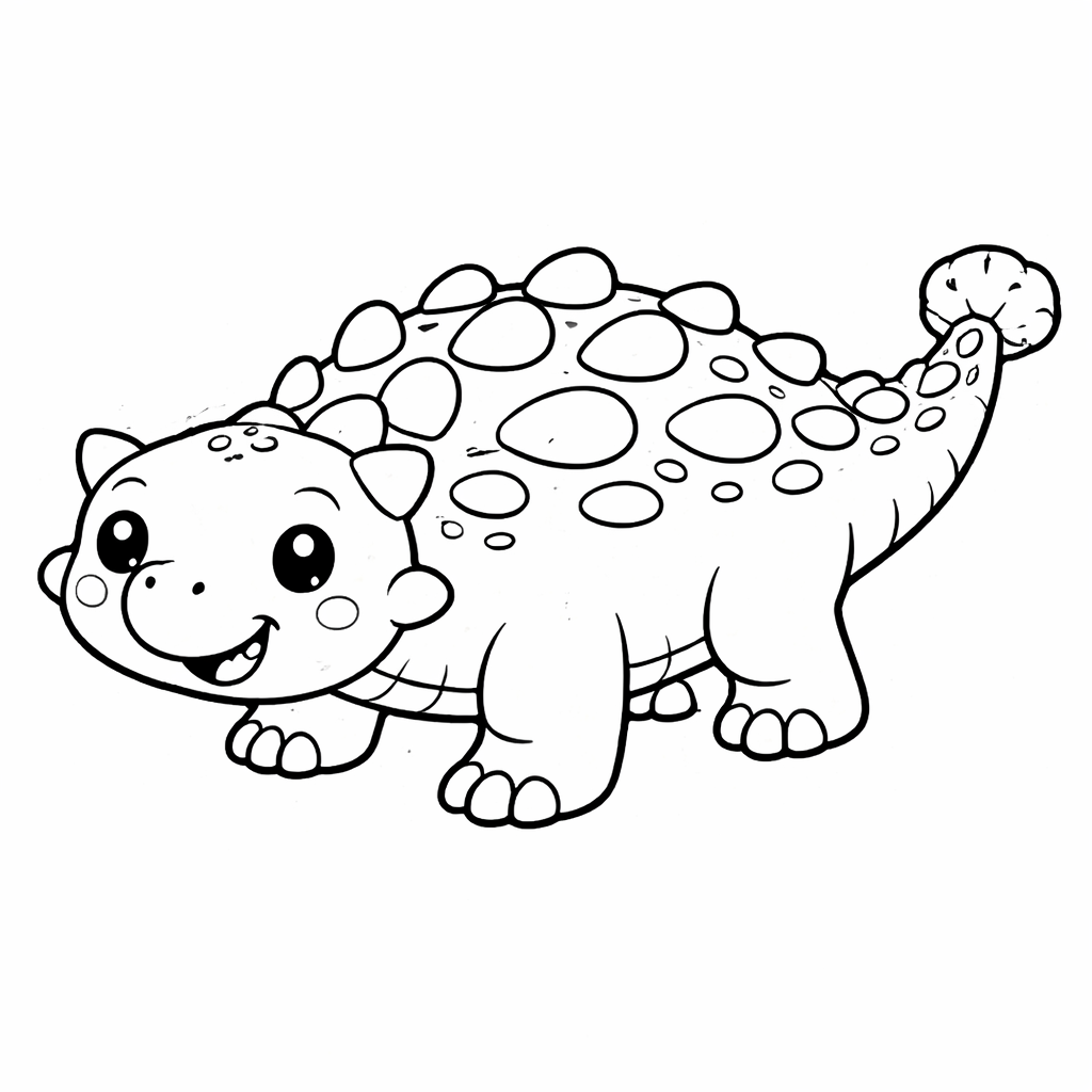 Coloriage ankylosaure mignon