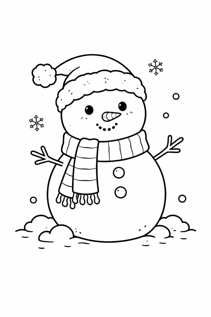 Coloriage bonhomme de neige
