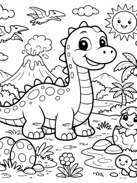 Coloriage dinosaure gratuit à imprimer (PDF)