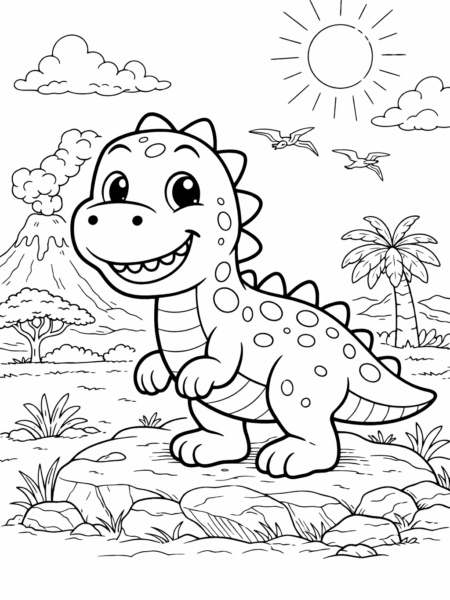 Coloriage Dino le petit dinosaure
