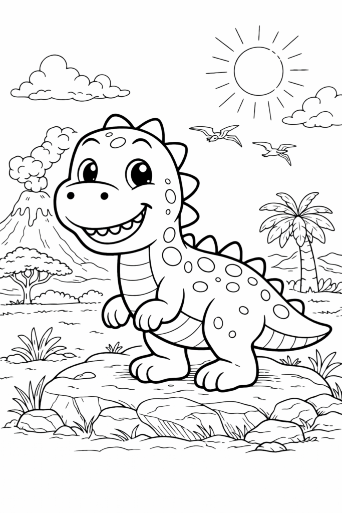 Coloriage Dino le petit dinosaure