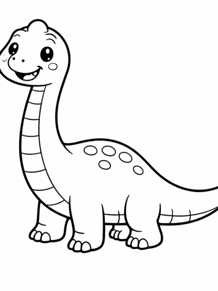 Coloriage diplodocus mignon
