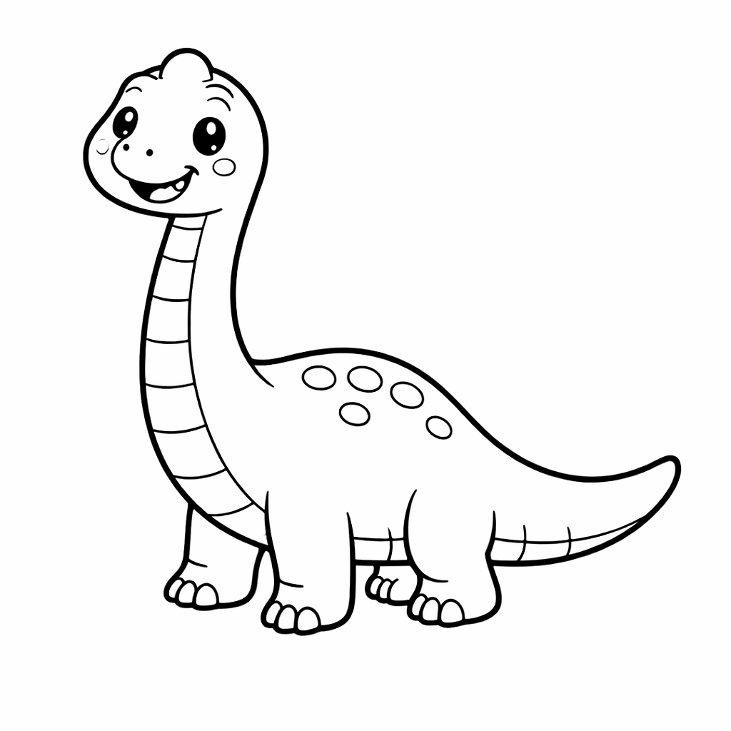 Coloriage diplodocus mignon