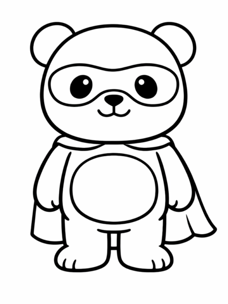 Coloriage Panda super-héros tranquille