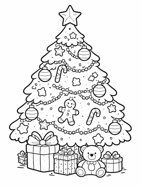 Coloriage sapin de Noël