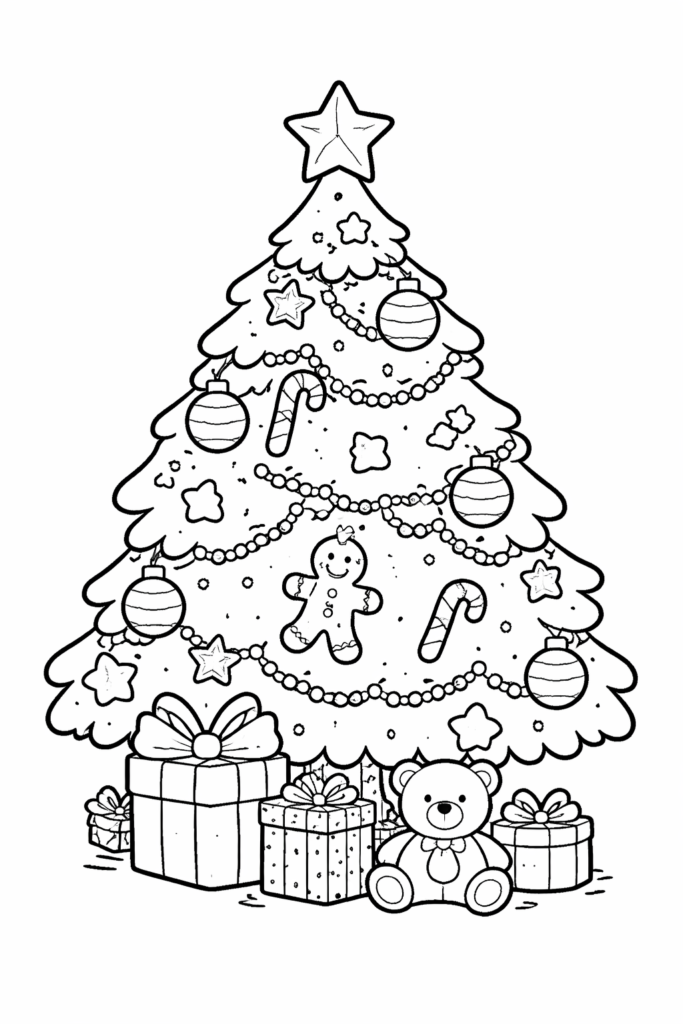 Coloriage sapin de Noël