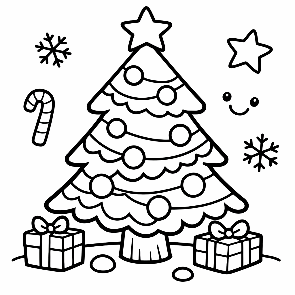 Coloriage sapin de Noël