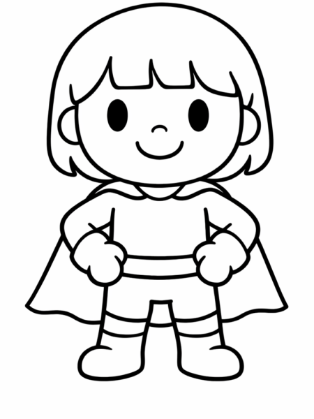 Coloriage Super-héroïne souriante
