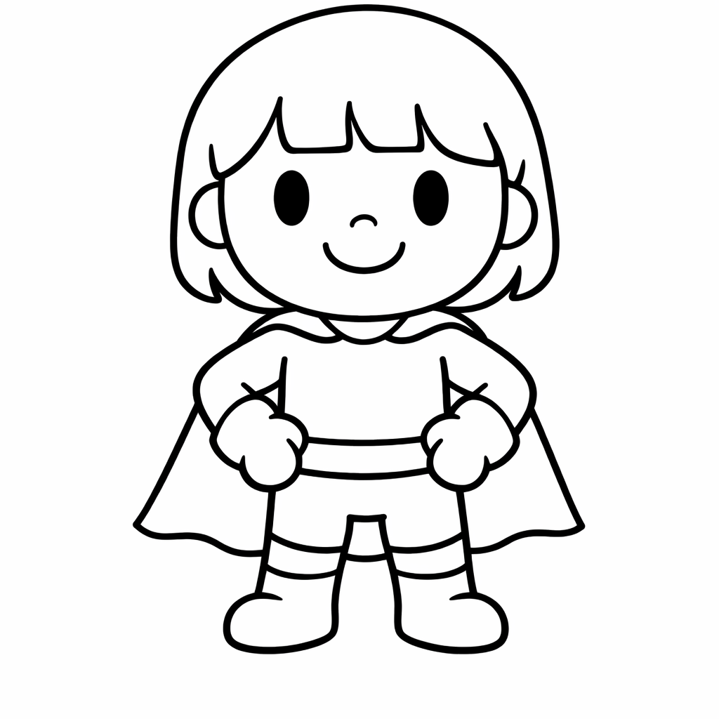 Coloriage Super-héroïne souriante