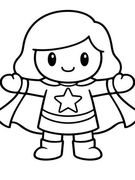 Coloriage Super-héroïne souriante