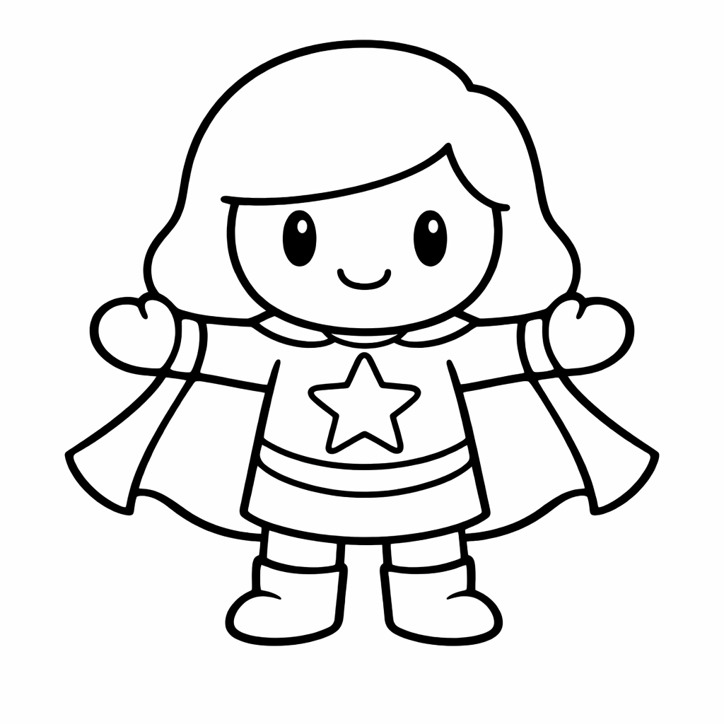 Coloriage Super-héroïne souriante