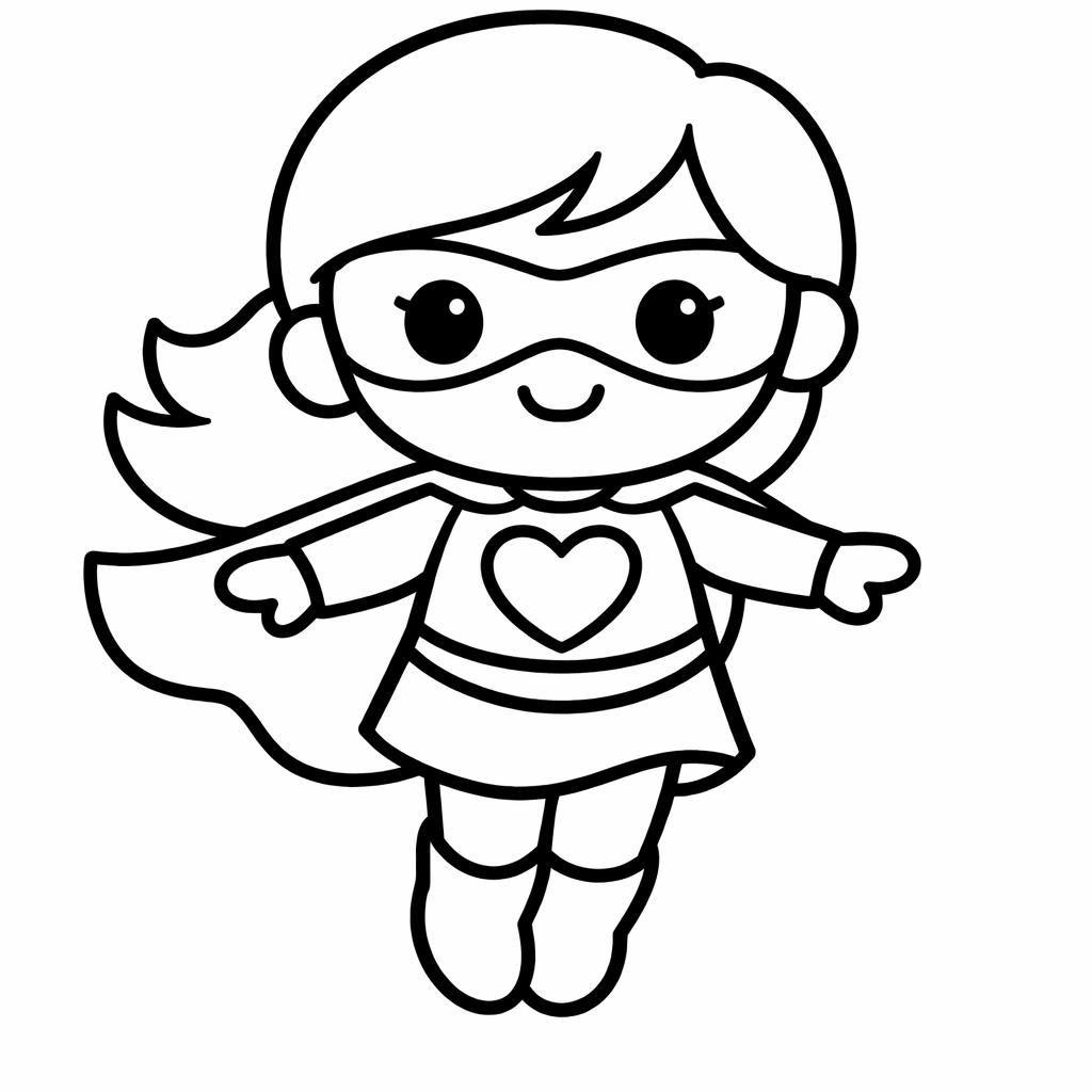 Coloriage Super-héroïne qui vole doucement