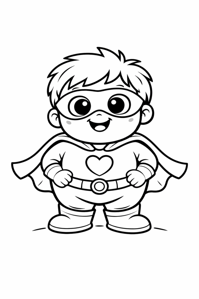 coloriage super heros rond rigolo 01