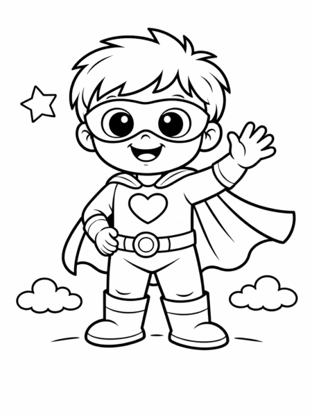 Coloriage super-héros qui fait coucou