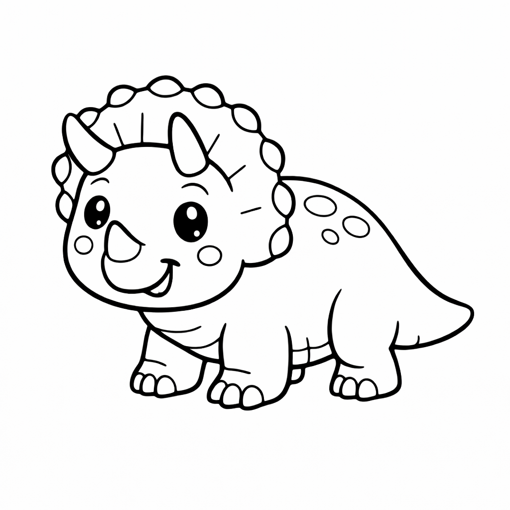 Coloriage tricératops mignon