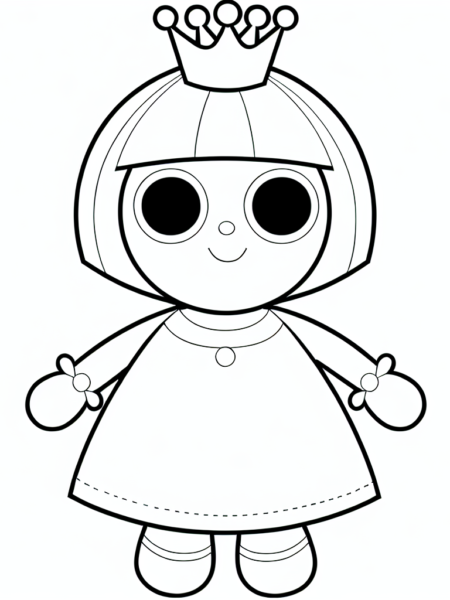 Coloriage Petite princesse souriante