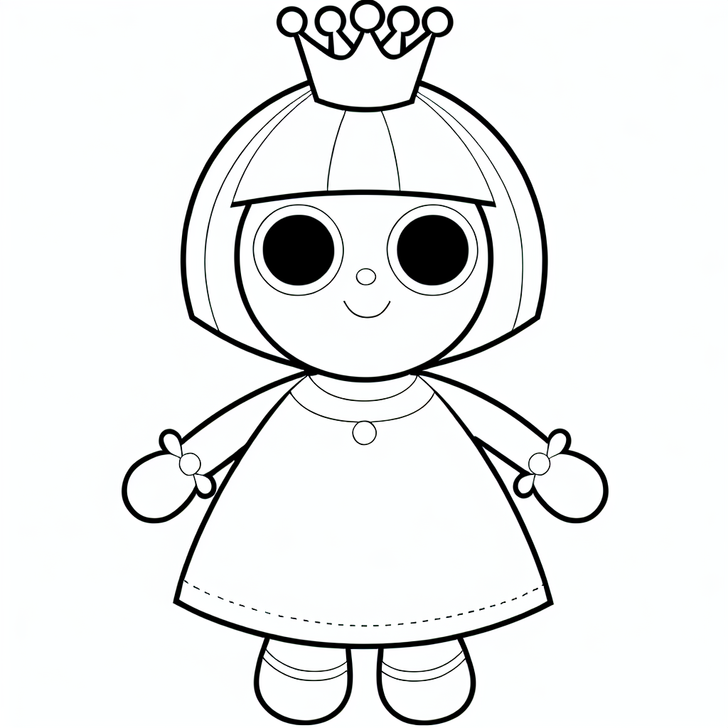 Coloriage Petite princesse souriante