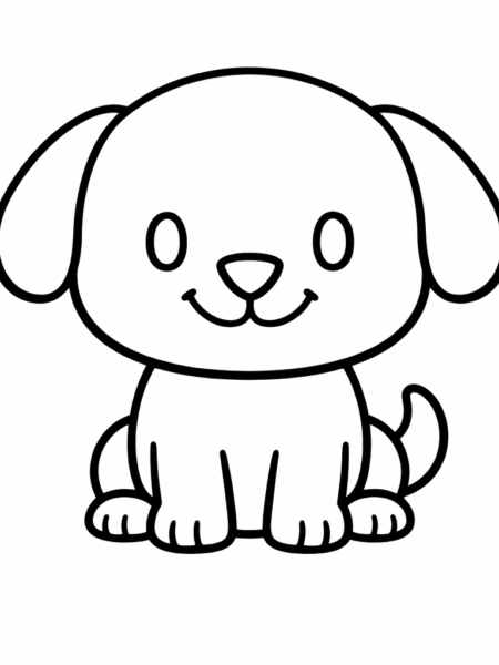 Coloriage Chien souriant