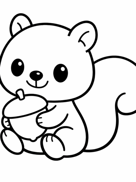 Coloriage Écureuil Mignon