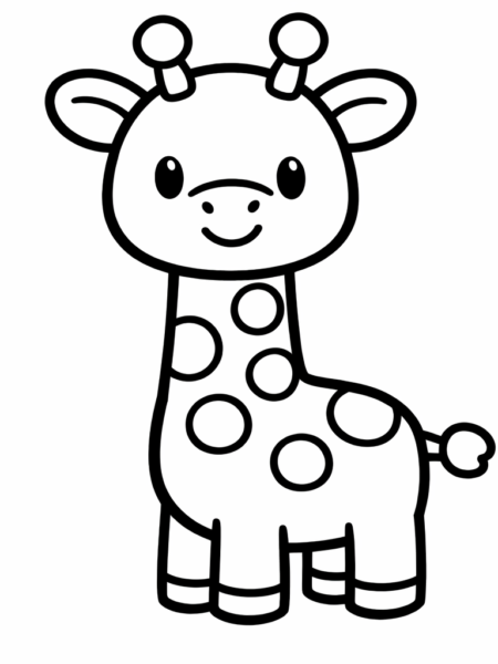 Coloriage Girafe simple