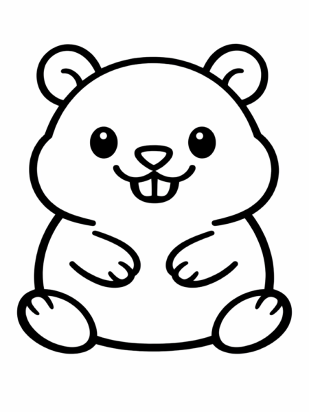 Coloriage Hamster souriant