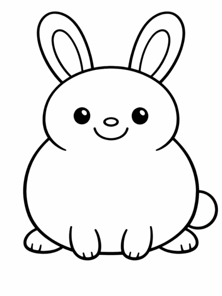 Lapin tout rond à colorier