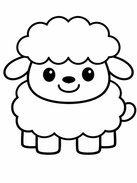Coloriage Mouton mignon à colorier