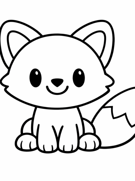 Coloriage Renard souriant