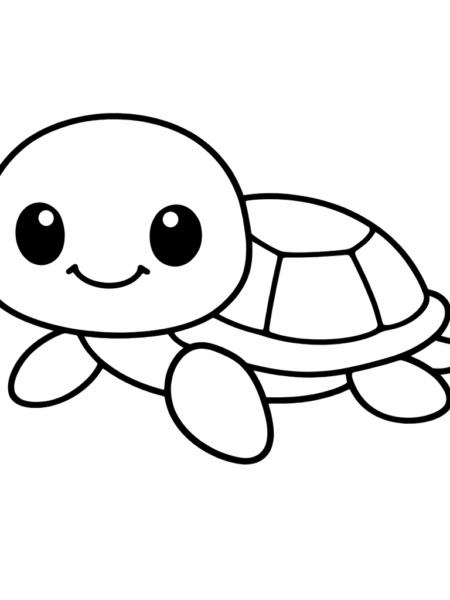 Coloriage Tortue de mer souriante