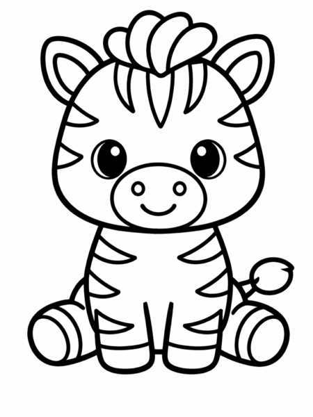 Zèbre mignon à colorier